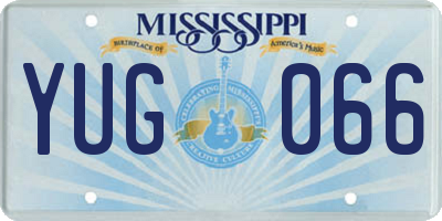 MS license plate YUG066