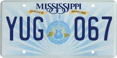 MS license plate YUG067
