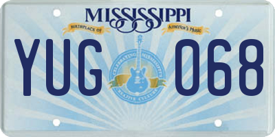 MS license plate YUG068