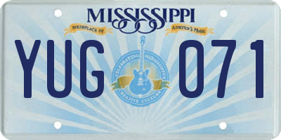 MS license plate YUG071