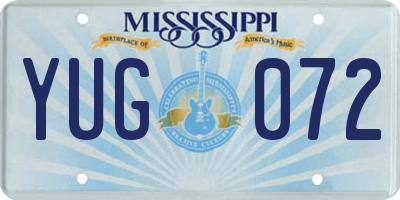 MS license plate YUG072