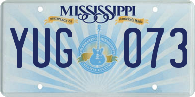MS license plate YUG073
