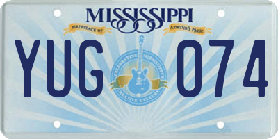 MS license plate YUG074