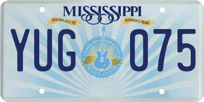 MS license plate YUG075