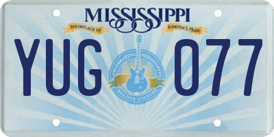 MS license plate YUG077