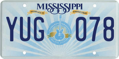 MS license plate YUG078