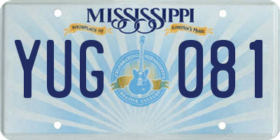 MS license plate YUG081