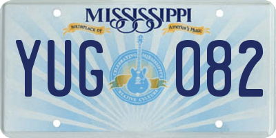 MS license plate YUG082