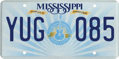 MS license plate YUG085