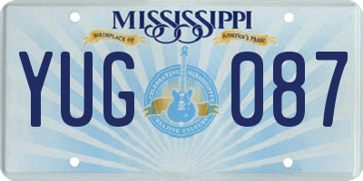 MS license plate YUG087
