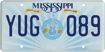 MS license plate YUG089
