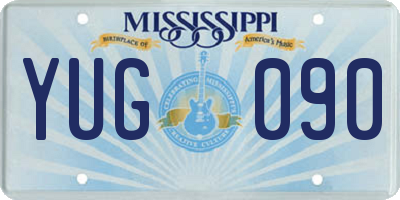 MS license plate YUG090