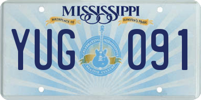 MS license plate YUG091