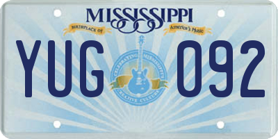 MS license plate YUG092
