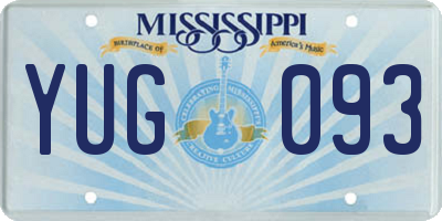 MS license plate YUG093
