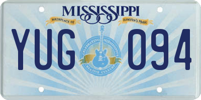 MS license plate YUG094