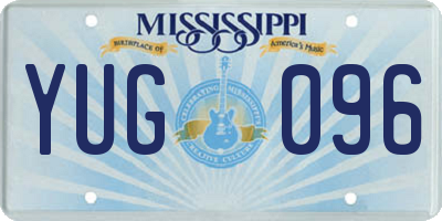 MS license plate YUG096