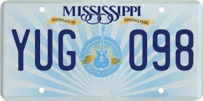 MS license plate YUG098
