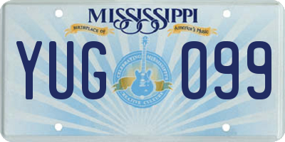 MS license plate YUG099