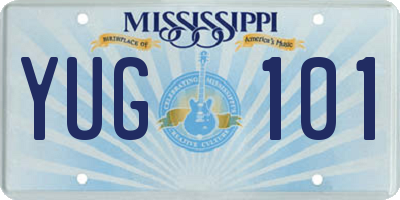MS license plate YUG101