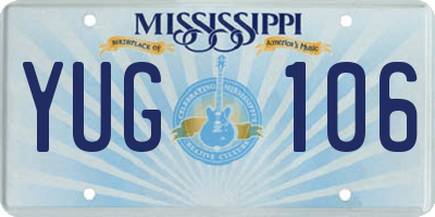 MS license plate YUG106