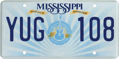 MS license plate YUG108