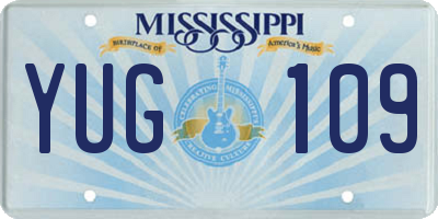 MS license plate YUG109