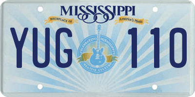 MS license plate YUG110