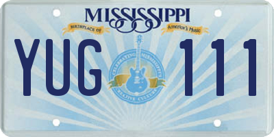 MS license plate YUG111