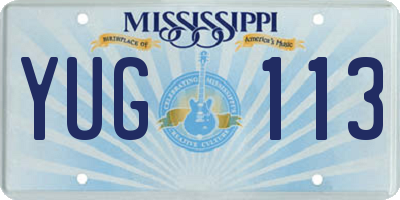 MS license plate YUG113