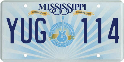 MS license plate YUG114