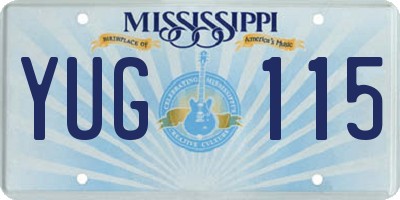 MS license plate YUG115