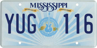 MS license plate YUG116