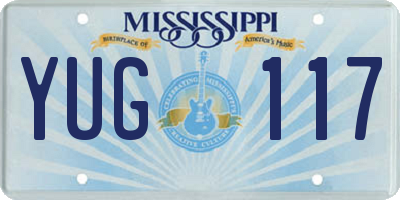 MS license plate YUG117