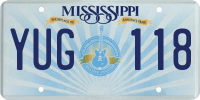 MS license plate YUG118