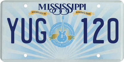 MS license plate YUG120