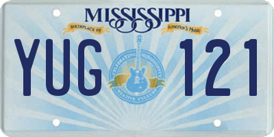 MS license plate YUG121