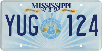 MS license plate YUG124