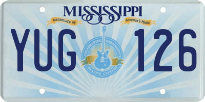 MS license plate YUG126