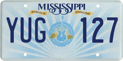 MS license plate YUG127
