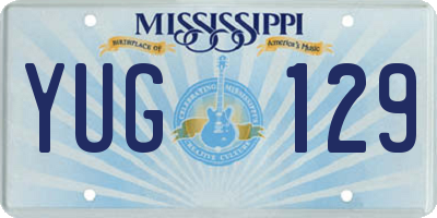 MS license plate YUG129