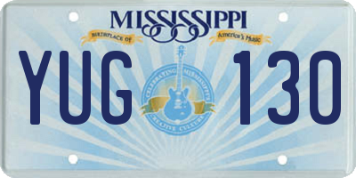 MS license plate YUG130