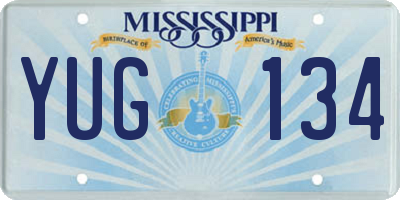 MS license plate YUG134