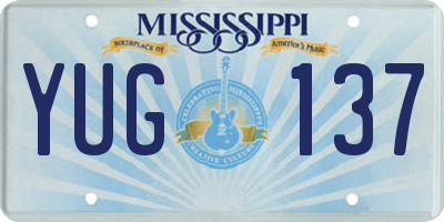 MS license plate YUG137