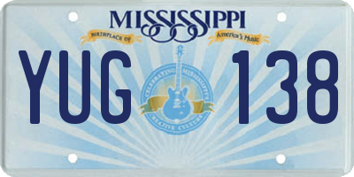 MS license plate YUG138