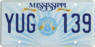 MS license plate YUG139