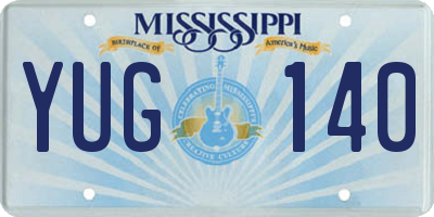 MS license plate YUG140