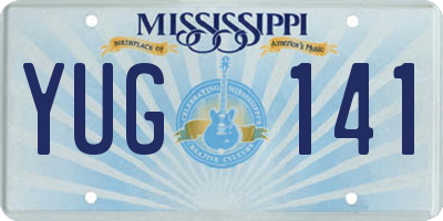 MS license plate YUG141