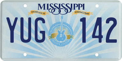 MS license plate YUG142