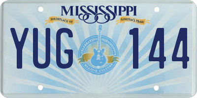 MS license plate YUG144